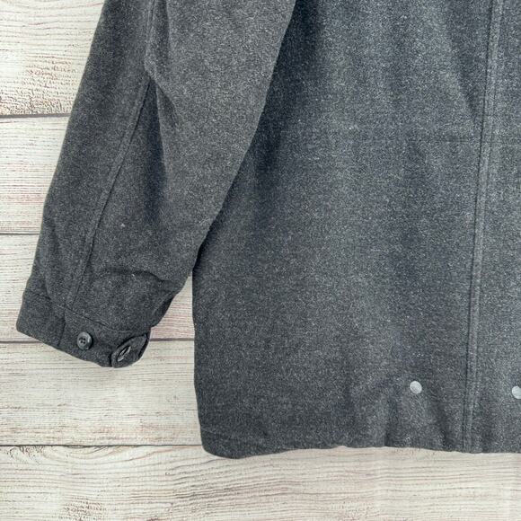 Vintage Polo Jeans Co Ralph Lauren Wool Blend Overcoat Jacket Mens M Black Gray - Picture 13 of 15